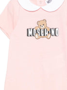 Tutina per neonata Moschino Kids rosa con colletto alla Peter Pan MNY03YLAA03 50209 MOSCHINO KIDS 