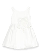 Abito per bambina Colorichiari bianco con applicazione a fiori FB108028 4845 15 COLORICHIARI 