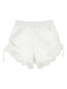 Shorts per bambina Monnalisa bianchi con ricamo a fiori 17G401 7014 0001 MONNALISA KIDS 