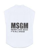 Camicia smanicata per bambino MSGM Kids azzurro con colletto alla coreana S5MSJBSI031 050 MSGM KIDS 