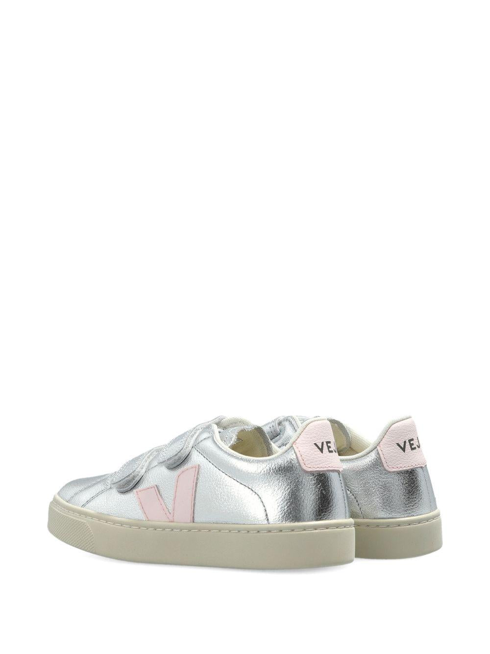 Sneakers per bambina Veja argentate con inserti rosa SV0521493 SILVER LASSI VEJA KIDS 