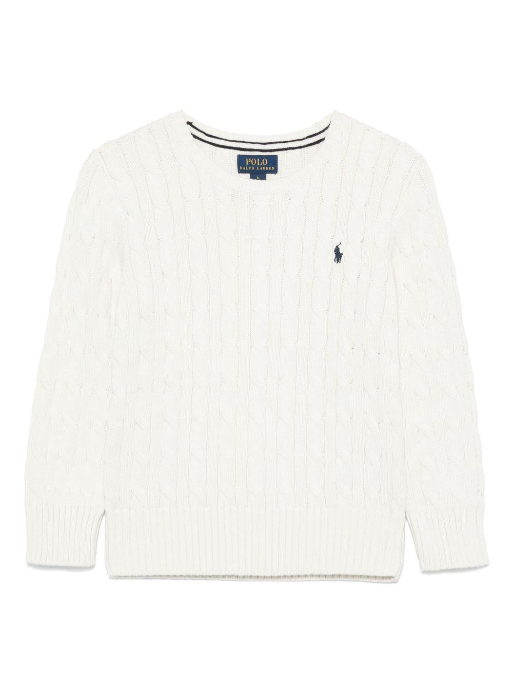 Maglione per bambino POLO RALPH LAUREN KIDS bianco a maglia intrecciata 322702674 024 Ralph Lauren kids 