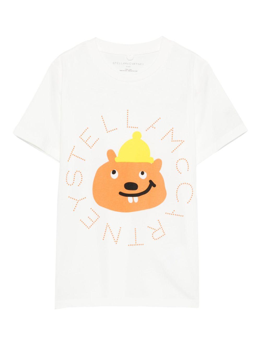 T-shirt per bambino Stella McCartney Kids bianco con stampa grafica TX8R41 Z0434 101 STELLA McCARTNEY KIDS 
