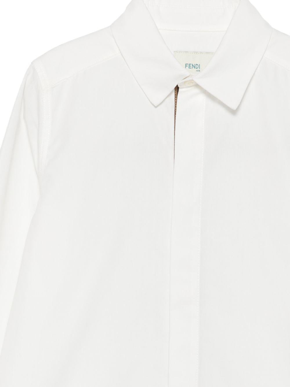 Camicia per bambino Fendi Kids bianco con colletto classico JMC186 AIXS F0TU9 FENDI KIDS 