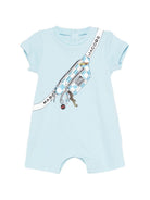 Tutina per neonato The Marc Jacobs Kids azzurra con stampa grafica sul davanti W60807 77B THE MARC JACOBS KIDS 
