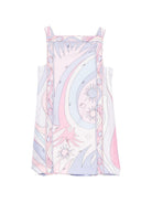 Abito per bambina Pucci Junior rosa chiaro con scollo quadrato PY1C72 S0237 508LI EMILIO PUCCI KIDS 