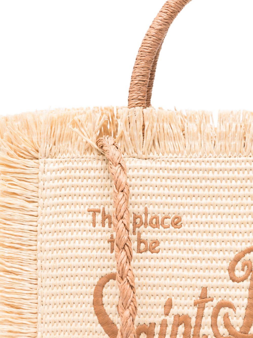 Borsa Colette MC2 Saint barth beige con logo ricamato COL0017 00368L MC2 ST. BARTH KIDS 