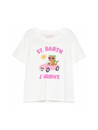 T-shirt per bambina MC2 Saint Barth Kids bianca con stampa grafica ELLY001 03866L MC2 ST. BARTH KIDS 