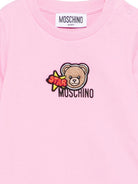Tutina per neonata Moschino Kids rosa con ricamo Teddy Bear MWY022LFA07 51473 MOSCHINO KIDS 