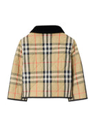 Giacca trapuntata per neonato Burberry Kids beige a quadri con tasche laterali 8111331 B9368 BURBERRY KIDS 