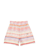 Shorts per bambina Missoni Kids multicolore con motivo a zig zag MY6C39 K0286 999 MISSONI KIDS 