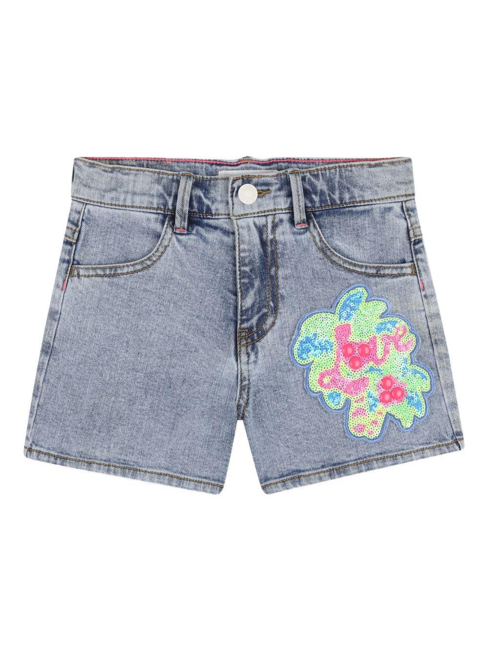 Shorts per bambina Billieblush azzurro con paillettes U21884 Z22 BILLIEBLUSH KIDS 