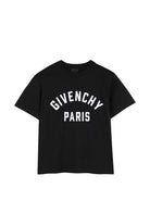 T-shirt per bambini Givenchy Kids nera con stampa logo sul davanti H31345 09B GIVENCHY KIDS 