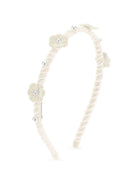 Cerchietto per capelli per bambina Monnalisa Kids bianco con dettagli fiori in rilievo 17H003 8058 0001 MONNALISA KIDS 