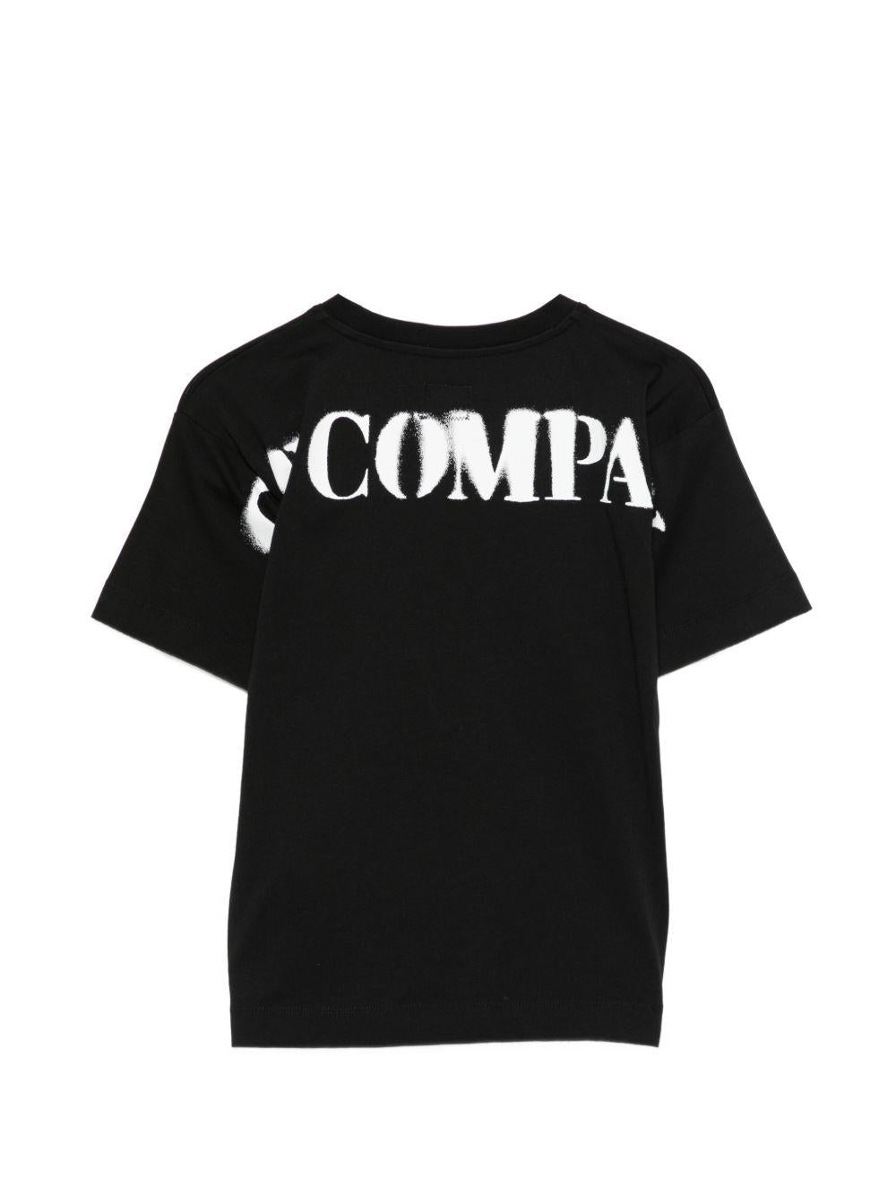 T-shirt per bambino C.P. Company Kids nero con logo CUM00WLAA17 60100 C.P.COMPANY KIDS 