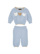 Completo per neonata Monnalisa Kids azzurro con intarsio Teddy Bear 22H505 8060 0052 MONNALISA KIDS 