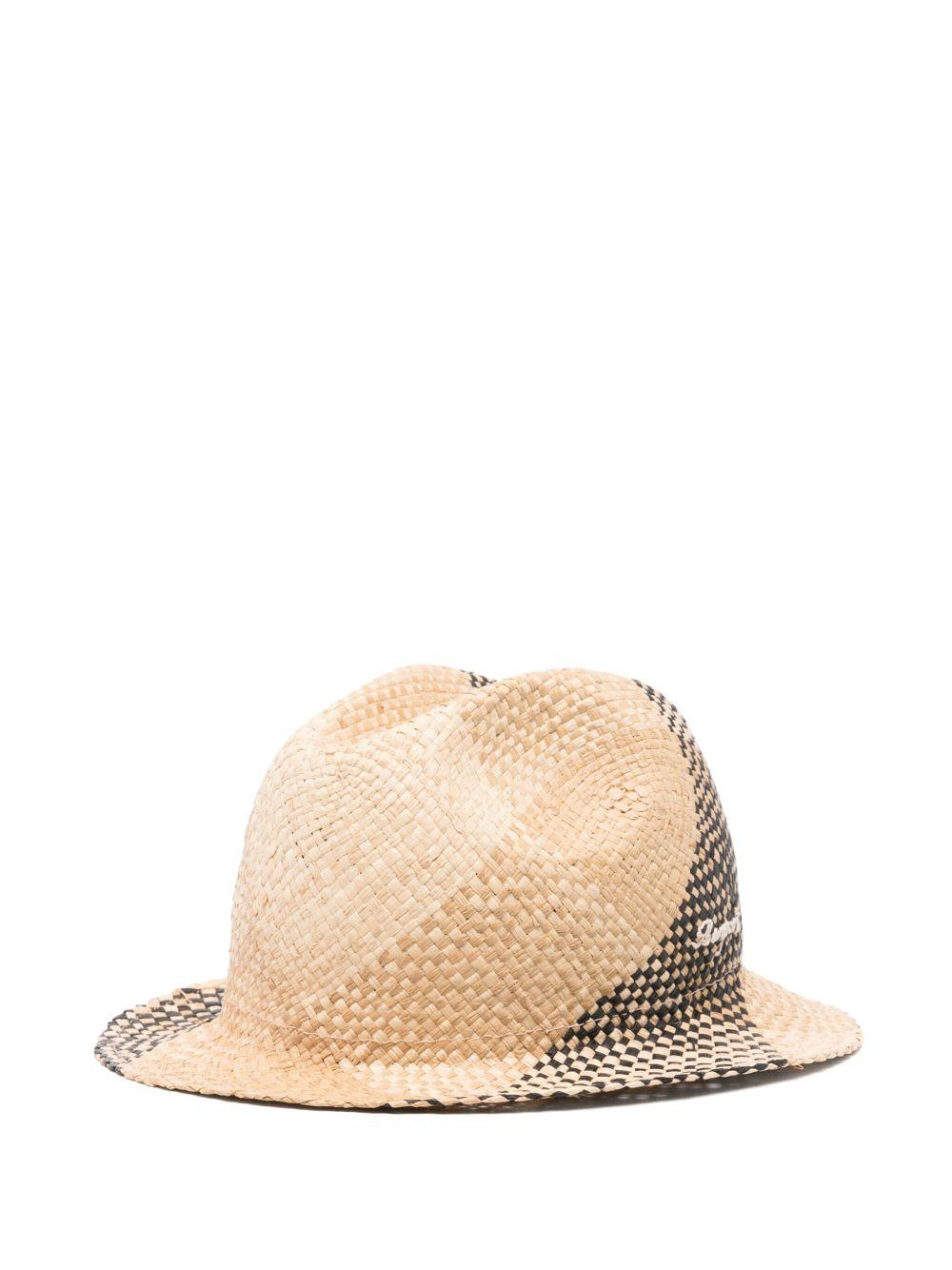 Cappello estivo per bambina Bonpoint beige con motivo a quadri S05BACW00001 006 BONPOINT KIDS 