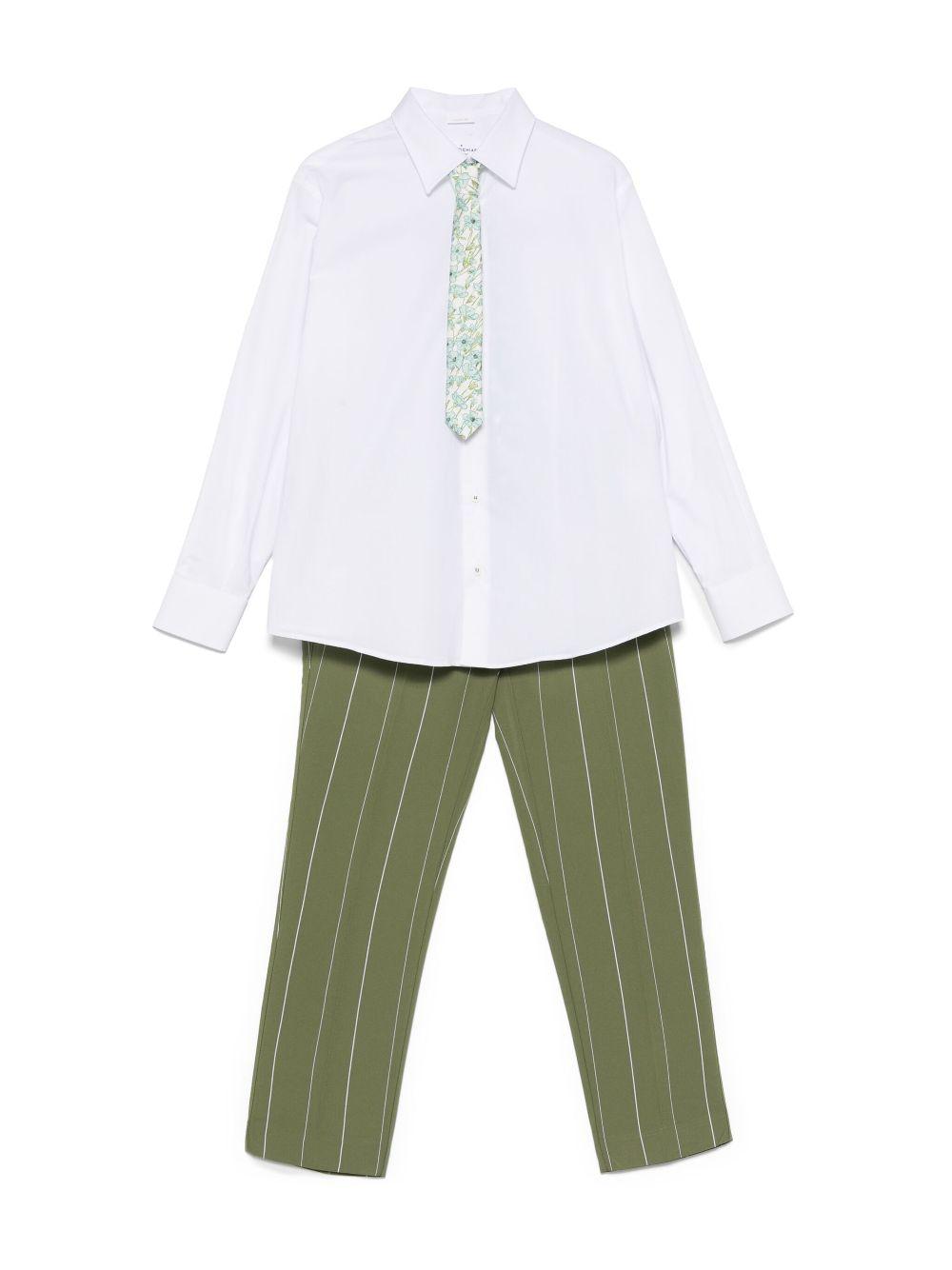 Completo tre pezzi comfort per bambino Colorichiari verde con motivo a righe MC508029 4135 36 COLORICHIARI KIDS 