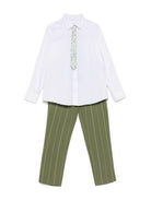 Completo tre pezzi comfort per bambino Colorichiari verde con motivo a righe MC508029 4135 36 COLORICHIARI KIDS 
