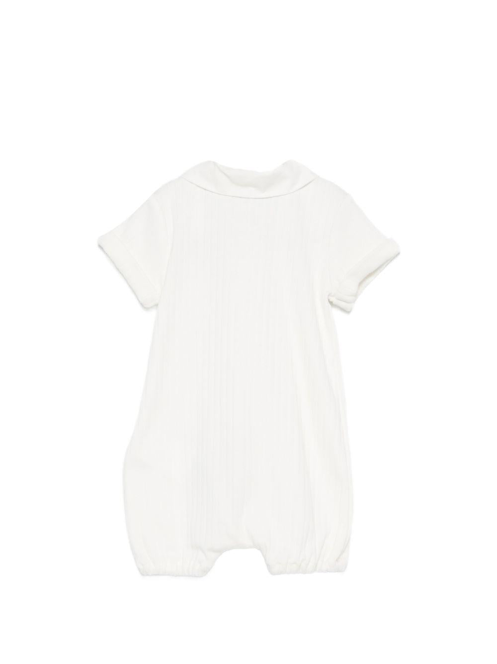 Tutina per neonati Moschino Kids bianca con applicazione Teddy Bear MUY08YLAA55 10063 MOSCHINO KIDS 