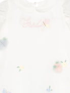 Abito per neonata Fendi Kids bianco con dettagli floreali BFB608 AG20 F0TU9 FENDI KIDS 