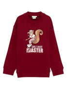 Felpa per bambina Fendi Kids rosso con stampa scoiattolo JFH160 5V0 F1SAY FENDI KIDS 
