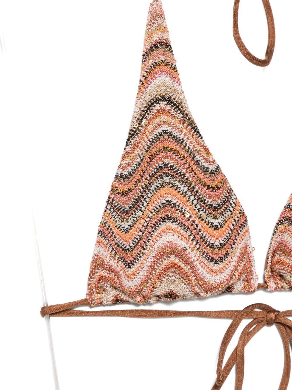 Bikini da donna Naomi MC2 Saint Barth marrone con motivo a zigzag NAO0001 07725L MC2 ST. BARTH 