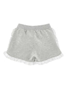 Shorts per bambina Monnalisa grigi con stampa grafica cagnolino 19G410 7031 0032 MONNALISA KIDS 