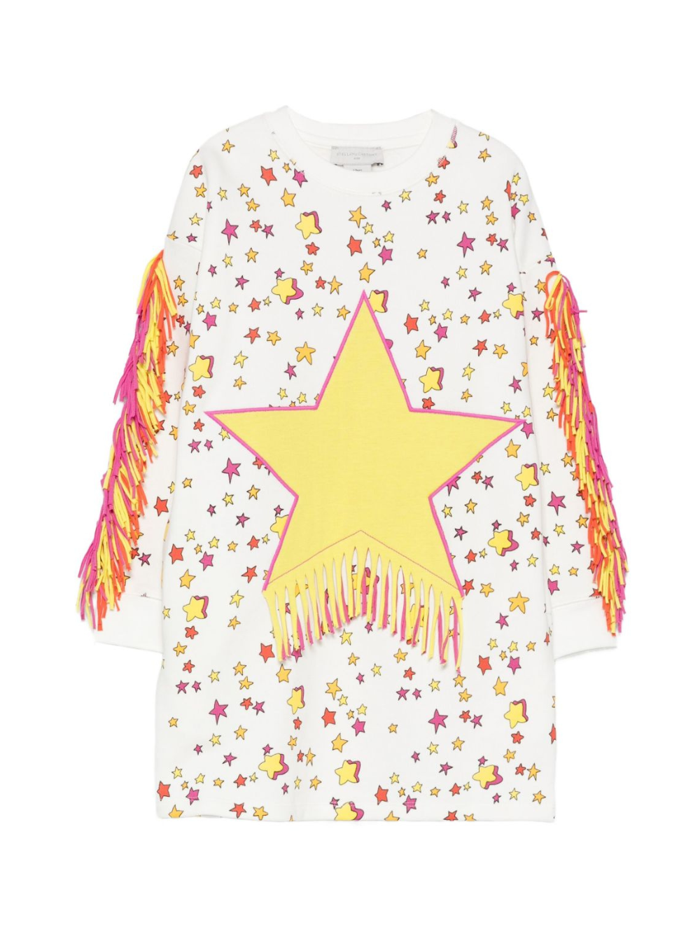 Abito per bambina Stella McCartney Kids bianco con stampa stelle e frange TX1B60 Z3092 103MC STELLA McCARTNEY KIDS 