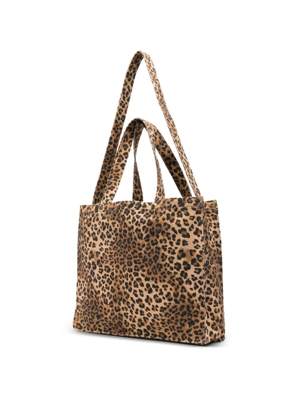 Borsa tote Essential Bag N MC2 Saint Barth marrone con stampa animalier e logo stampato EBAGN007 00653L MC2 ST. BARTH KIDS 