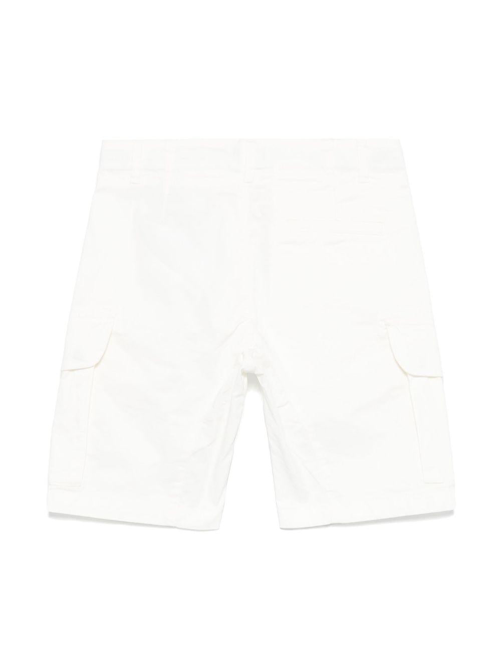 Shorts con applicazione Lens per bambino C.P. Company Kids bianco con zip nascosta CMQ005LRC05 10135 C.P.COMPANY KIDS 