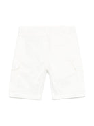 Shorts con applicazione Lens per bambino C.P. Company Kids bianco con zip nascosta CMQ005LRC05 10135 C.P.COMPANY KIDS 