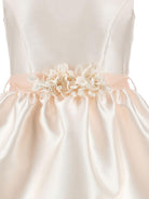 Abito per bambina Monnalisa beige con dettaglio con fiocco 71G912 7304 0092 MONNALISA KIDS 