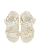 Sandali per bambina Monnalisa bianchi con applicazioni a perline 8CG012 7700 0001 MONNALISA KIDS 
