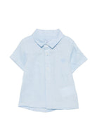 Camicia per neonato Tartine Et Chocolat azzurra con logo ricamato sul davanti CC12011 44 TArtine & Chocolat KIDS 