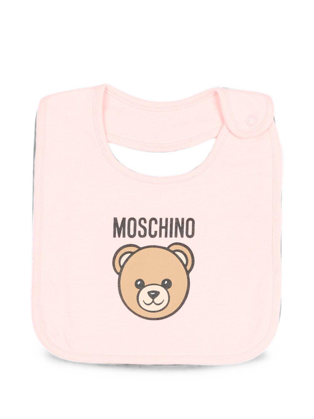 Set berretto e bavaglino per neonata Moschino Kids rosa con motivo Teddy Bear MUY09NLCA40 50209 MOSCHINO KIDS 