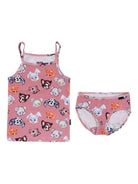 Set canotta e slip per bambina Molo rosa con stampa animali 2W25Q701 9467 MOLO 