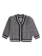 Cardigan per neonato Balmain Kids multicolore con motivo geometrico BX9510 Z2312 104NE BALMAIN KIDS 