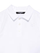 Polo per neonato Balmain Kids bianca con colletto BY8621 Z3658 100 BALMAIN KIDS 
