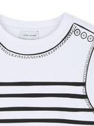 T-shirt per bambina The Marc Jacobs Kids bianca con design a righe W60740 10P THE MARC JACOBS KIDS 
