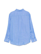 Camicia per bambino Polo Ralph Lauren Kids blu con ricamo Polo Pony sul davanti 322967600 001 Ralph Lauren kids 