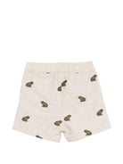 Shorts per neonato Donsje beige con ricamo rane all-over 4117101 00003 DONSJE KIDS 