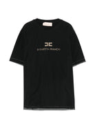 T-shirt per bambina Elisabetta Franchi La Mia Bambina nera con dettaglio logo EFTS2550JE006 N005 ElISABETTA FRANCHI 