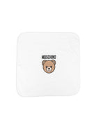 Coperta per neonati Moschino Kids bianca con stampa Teddy Bear MUB00MLCA19 10063 MOSCHINO KIDS 