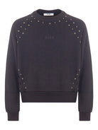 Felpa per bambina MSGM Kids nera con borchie color oro F5MSJGSW148 110 MSGM KIDS 