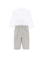 Completo per neonato Balmain Kids bianco e grigio con placca logo BZA300 I0341 806OR BALMAIN KIDS 