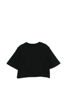 T-shirt per bambina MSGM Kids nera modello crop S6MSJGTH002 110 MSGM KIDS 