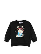 Felpa per neonati Moschino Kids nera con stampa grafica MUF06QLCA40 60100 MOSCHINO KIDS 