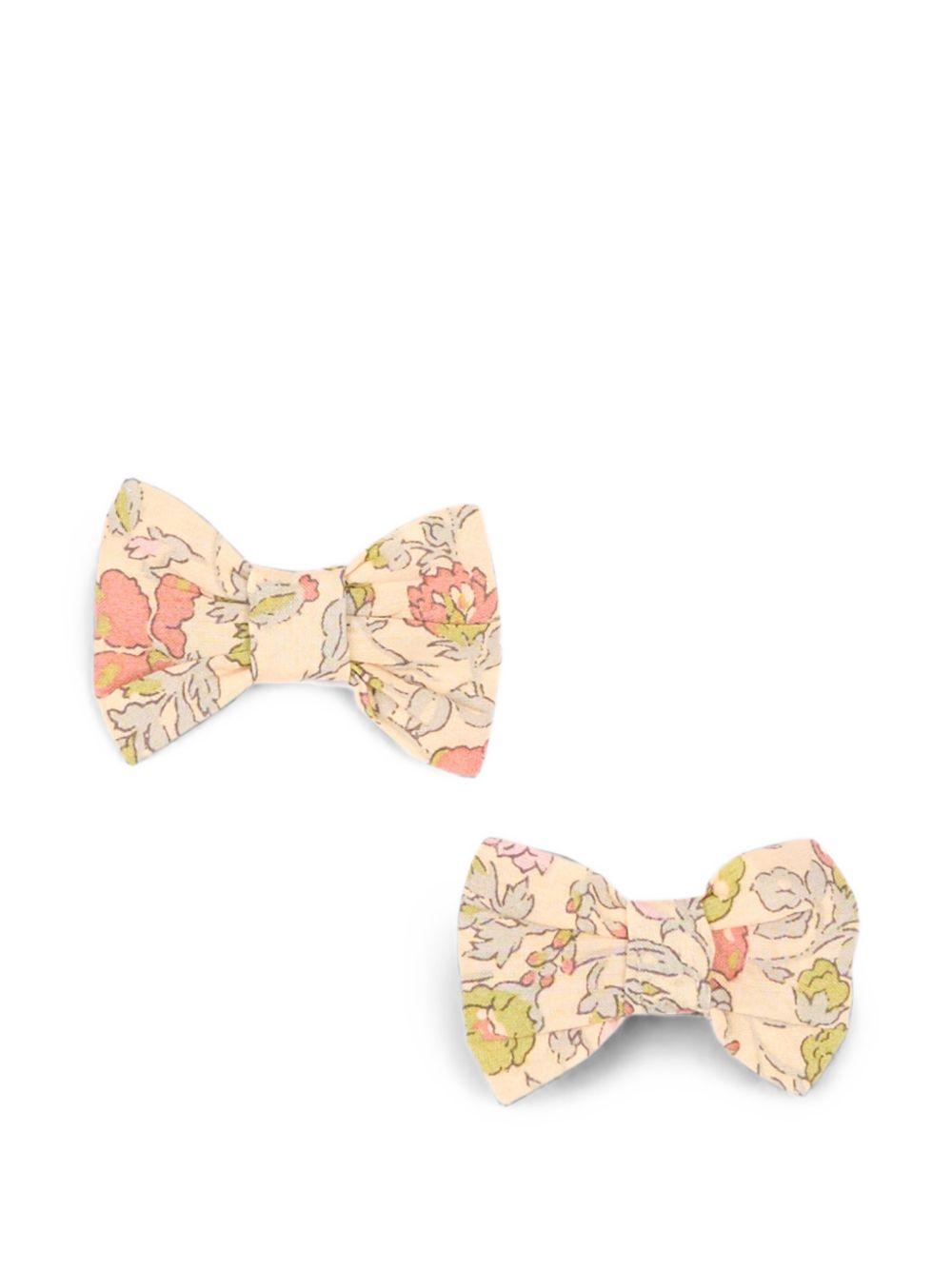 Set di due fermagli per bambina Bonpoint beige con stampa floreale W06GHAW00001 523B BONPOINT KIDS 
