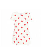 Camicia da notte per bambina Petit Bateau bianca con stampa a cuori all-over 59396 01 PETIT BATEAU KIDS 